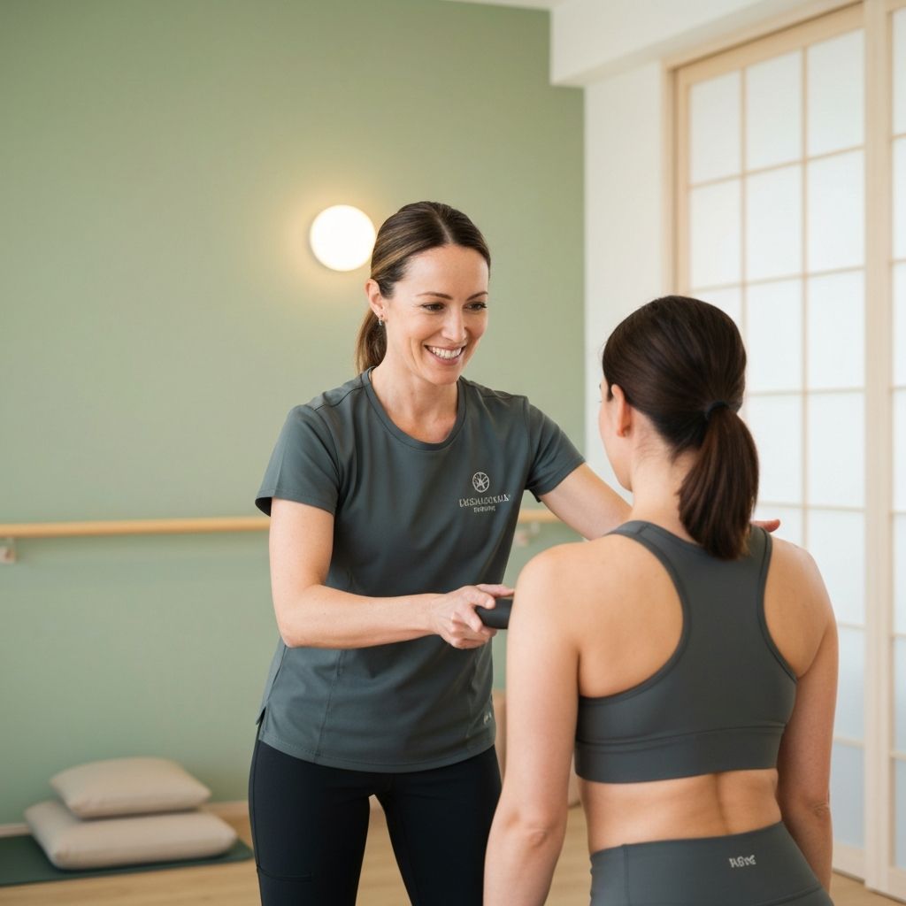 PLUS BEAUTY wellness studio - trainer assisting client
